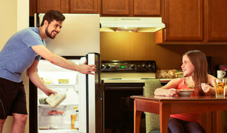 Family in Hotel Kitchen